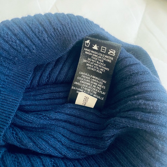 RW&CO Navy Pointelle Rib-Knit Polo Sweater - Picture 5 of 5